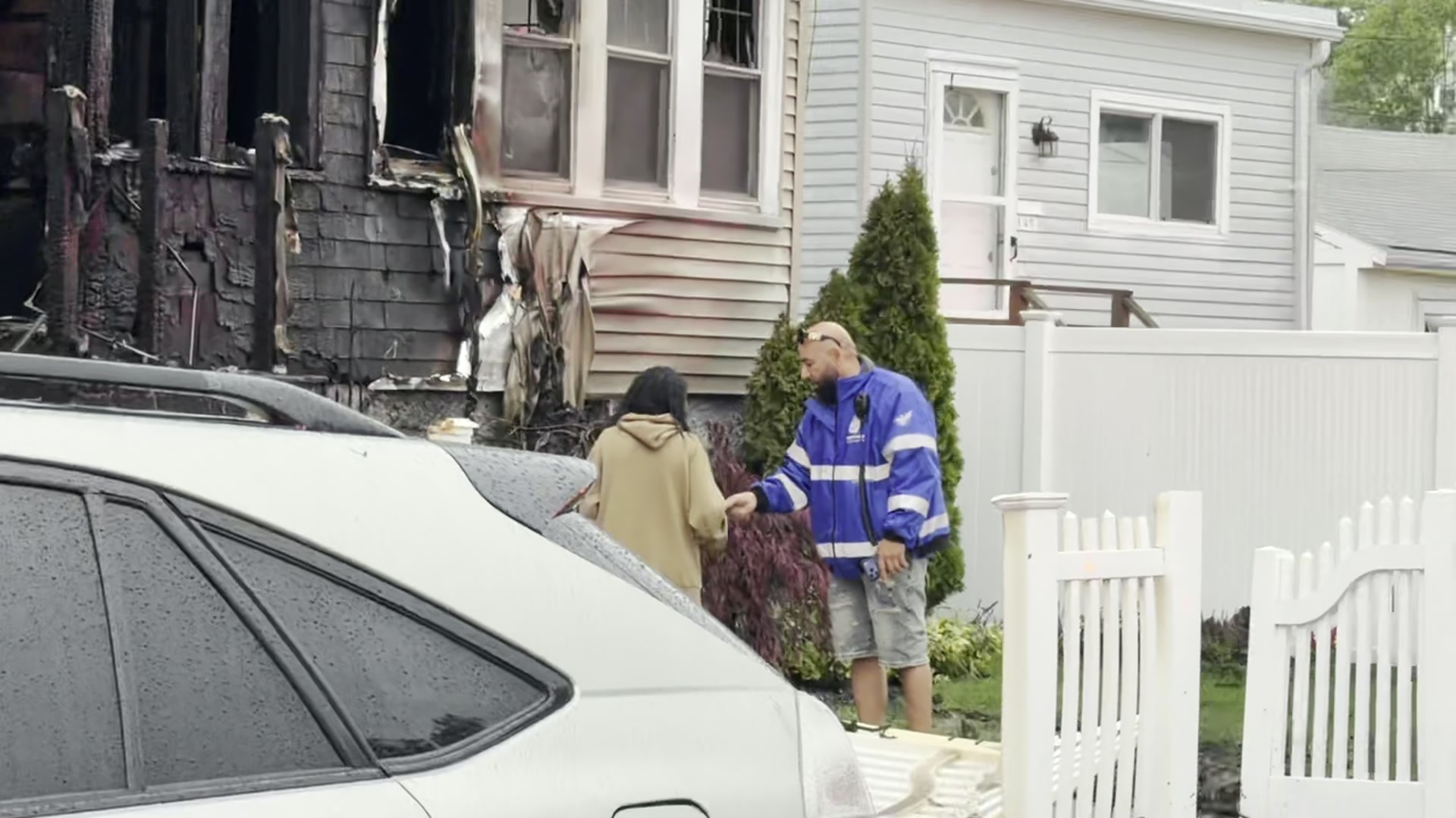 Respond Restoration crew assisting after structural fire