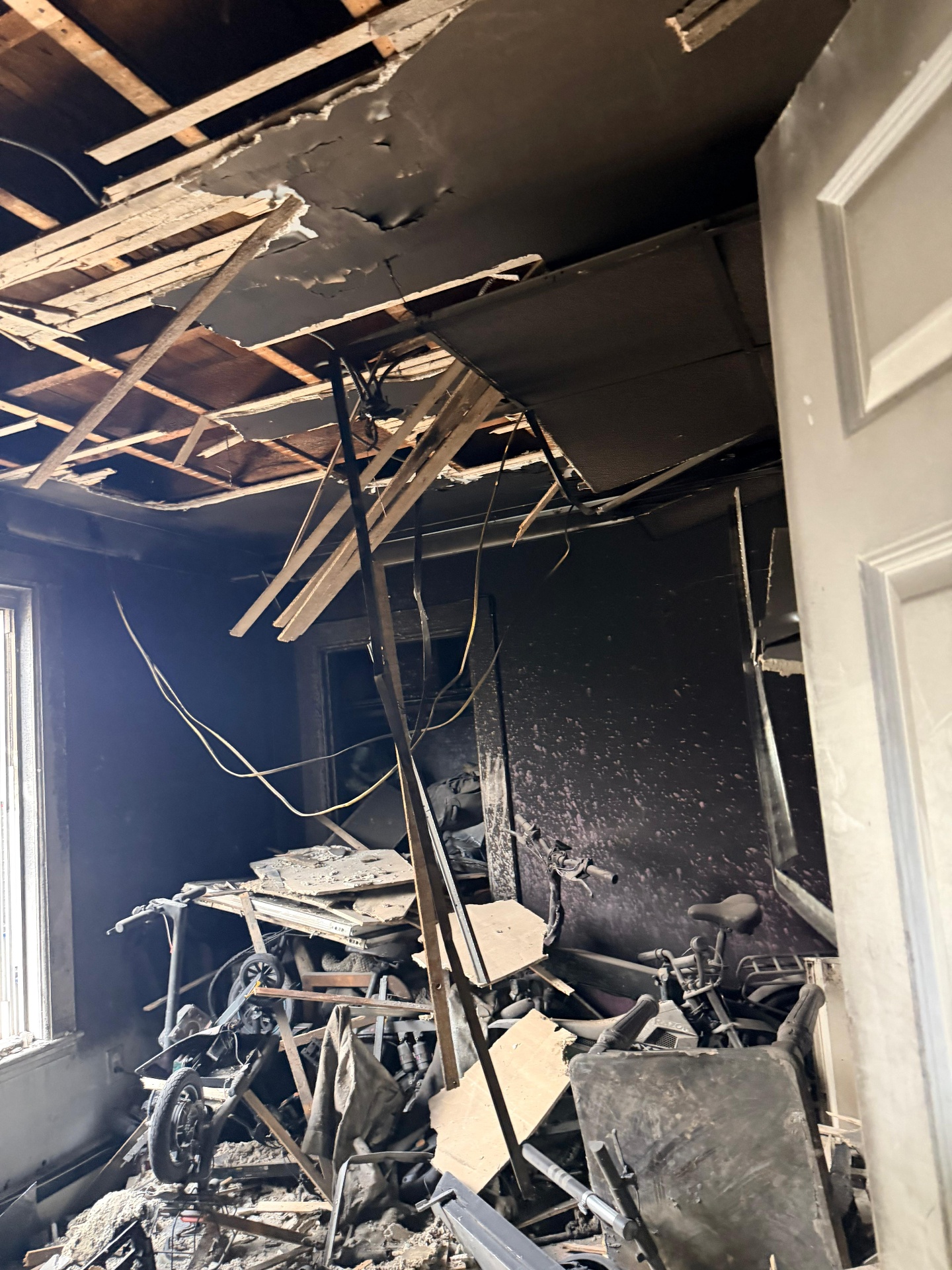 Fire damage restoration after structural collapse in Boston